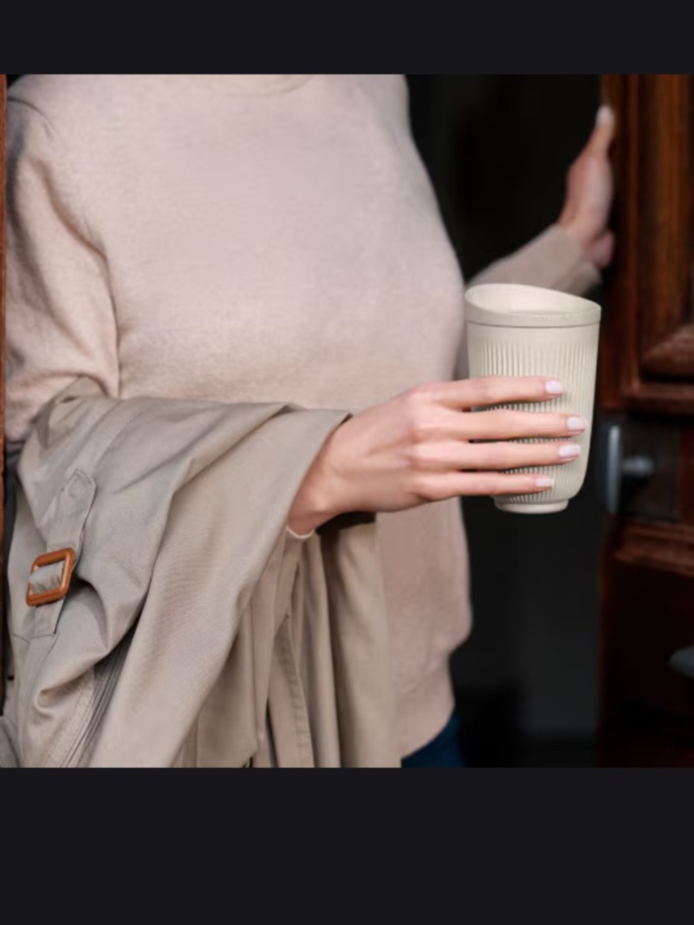 Nespresso Loop Mug Set - Brown Ribbed Design - Picture 3 of 4